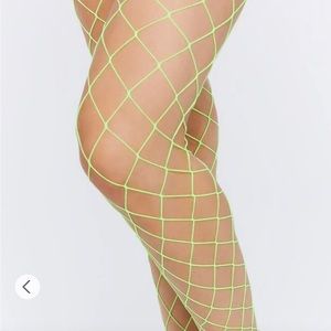 Sheer Fishnet Green Tights